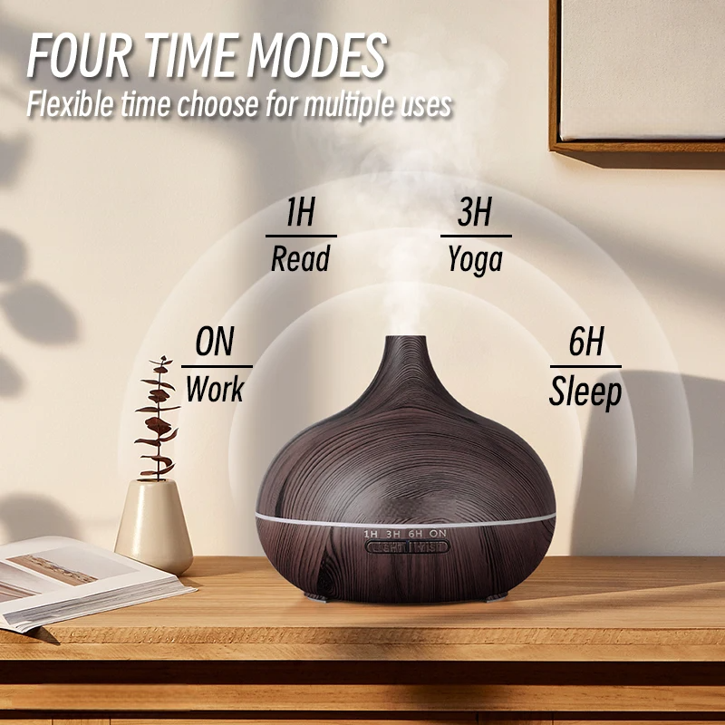 500ml Wood Grain Essential Oil Diffuser
